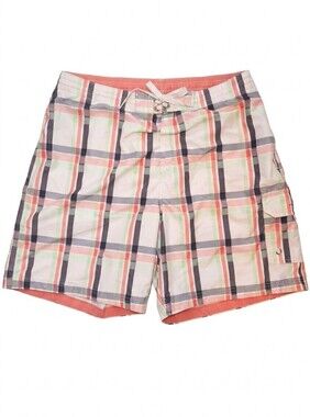 Speedo Plaid Swim Trunks Cargo Pocket Bathing Suit Mens Size XL